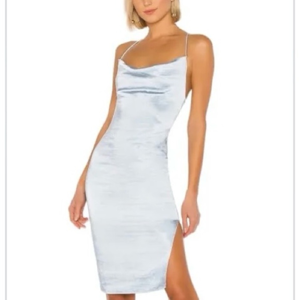 NWT Superdown Billie Drape Midi‎ Dress in Dusty Blue Size Medium